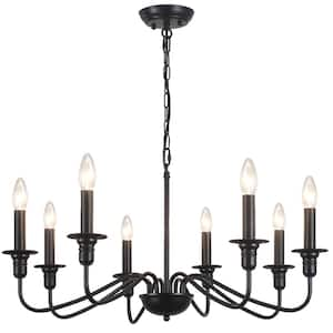 Harri 8 - Light Black Dimmable Classic/Traditional Chandelier for Living Room, Kitchen Island with No Bulbs Included