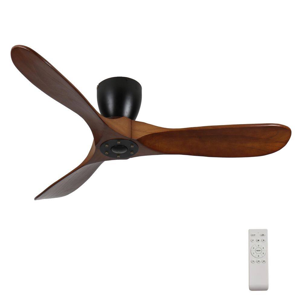 42 in. W Indoor Black Flush Mount Standard Wood Ceiling Fan with Remote Control, no Light price history on PriceWatchPro