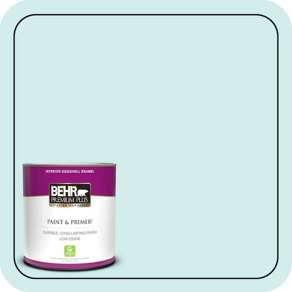 BEHR PREMIUM PLUS 1 qt. #510C-1 Ionic Sky Eggshell Enamel Low Odor Interior Paint & Primer