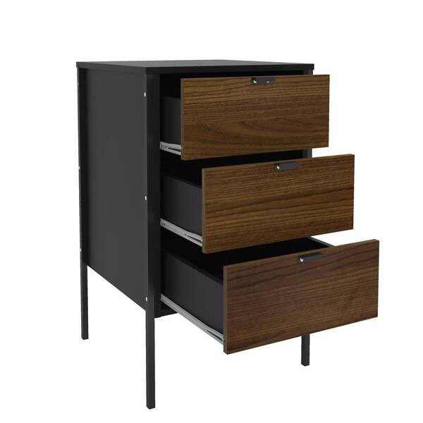 Mallorca Black And Dark Brown Accent, Accent Cabinet With Drawers