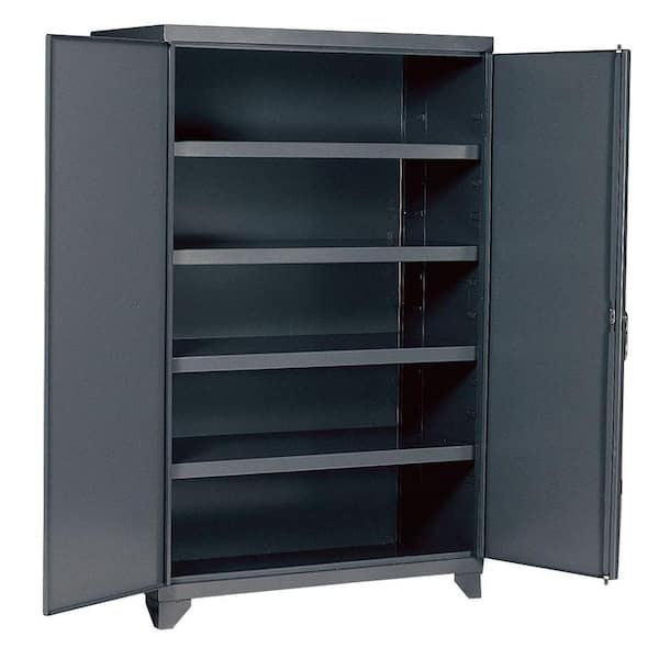 Edsal 78 in. H x 48 in.W x 24 in. D 5-Shelf Steel Freestanding Storage Cabinet in Gray