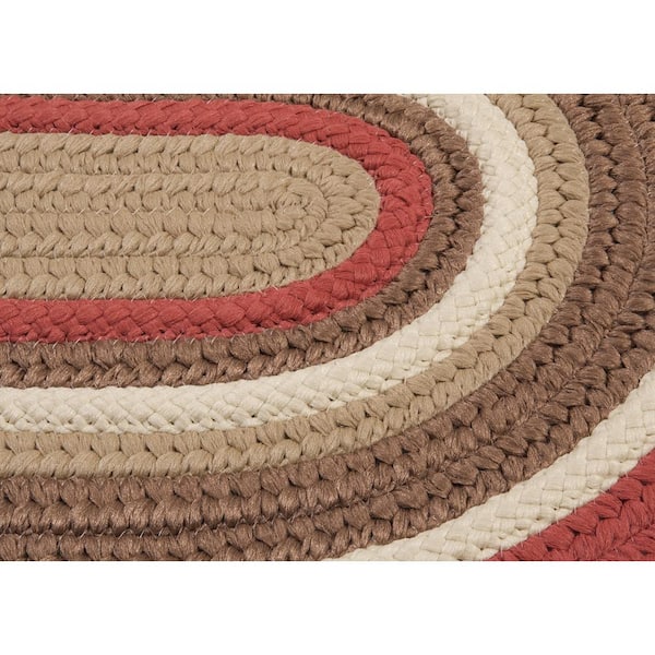 Frontier 7 ft. x 9 ft. Red Braided Oval Area Rug