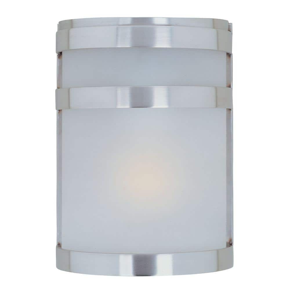 Arc 9" Stainless Steel Frosted Glass Outdoor Wall Sconce