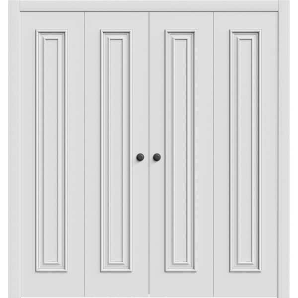 7811 72 in. x 96 in. Sold Core White Enamel Color Wood Bi-fold Door with Hardware