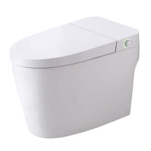 Height Intelligent Toilet Bidet in White Tankless 1-Piece Toilet with Auto Open & Close & Flush,Heated Seat and Remote