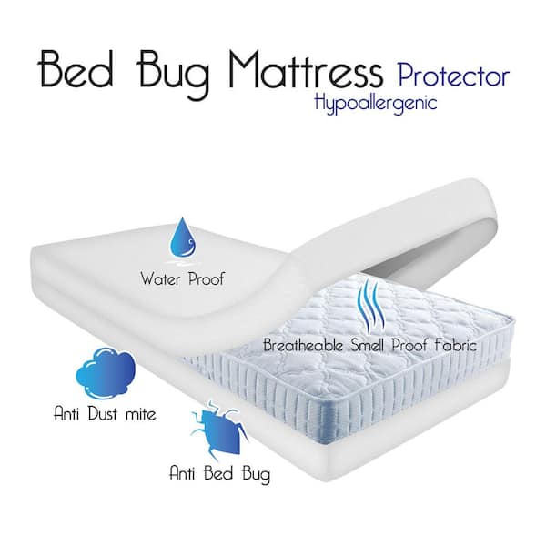 Cotton Dust, Mite and Bed Bug Full Mattress Protector 782771ZKR