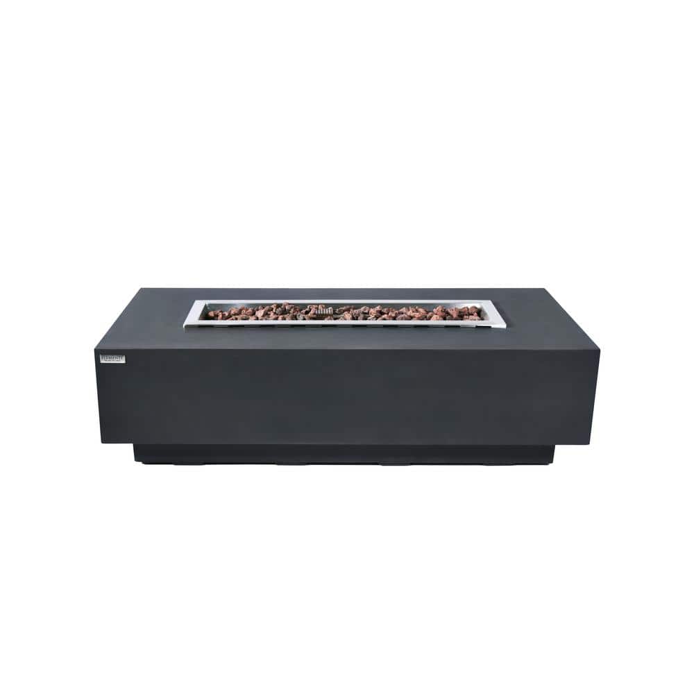 Granville 60-Inch Dark Gray Concrete Gas Fire Pit Table