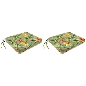 19 in. L x 17 in. W x 2 in. T Outdoor Rectangular Chair Pad Seat Cushion in Luau Breeze (2-Pack)