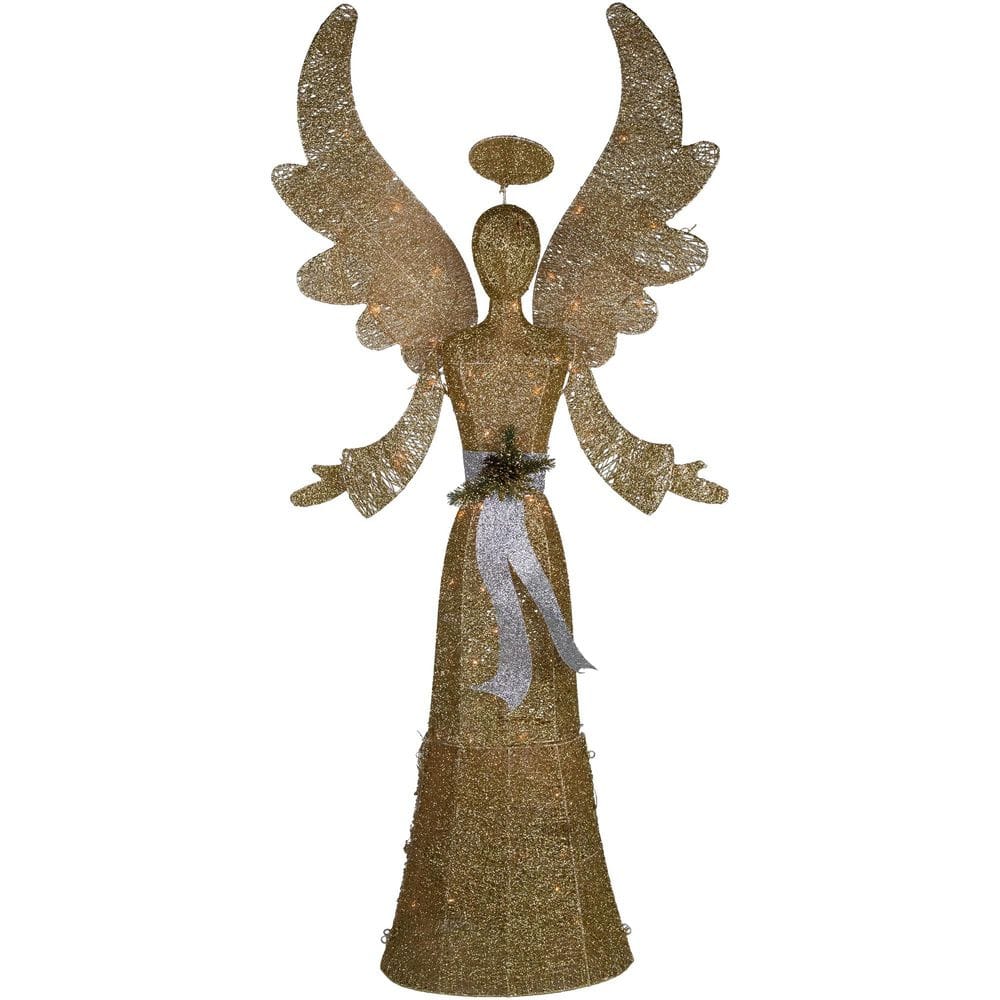 Lighted Golden Angel Christmas Decoration 68 in. Clear Lights price history on PriceWatchPro