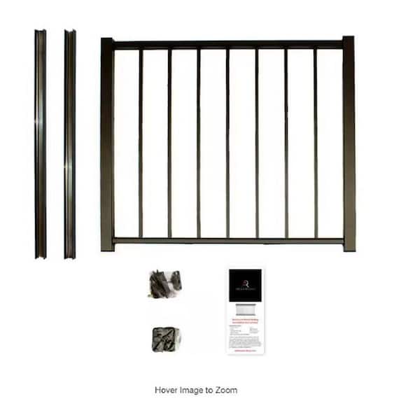Aria Railing 42 in. x 48 in. Bronze Powder Coated Aluminum Preassembled Deck Gate Kit