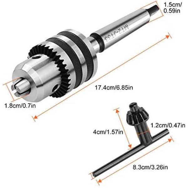 1/32-5/8 High-Speed Steel MT2 Drill Chuck with JT33 Morse Taper