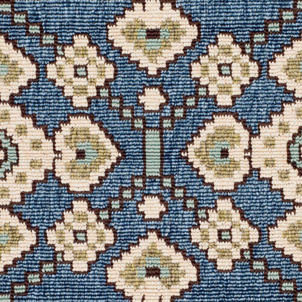 Green and Blue Floral Synthetic Washable Area Rug 4' x 5'7"
