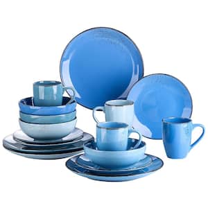 Navia 16-Piece Oceano Blue Series Stoneware Dinnerware Set (Service for 4)