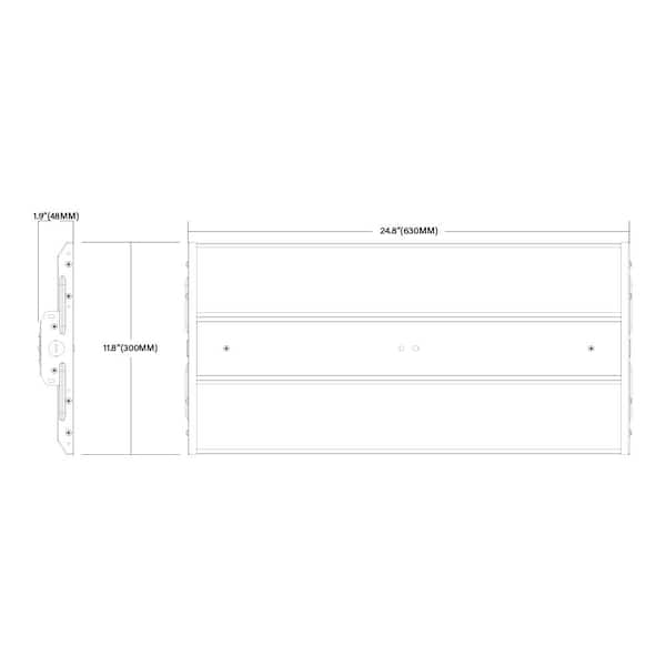 Metalux 2 ft./26 in. 600-Watt Equivalent, Integrated LED, Dimmable White High Bay Light 23000 Lumens 5000K w/Aimable Optics