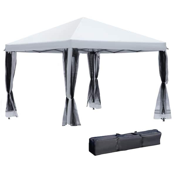 ToolCat 10 ft. x 10 ft. Pop Up Canopy Tent with Netting, Instant Gazebo, Ez Up Screen House with Carry Bag, Height Adjustable