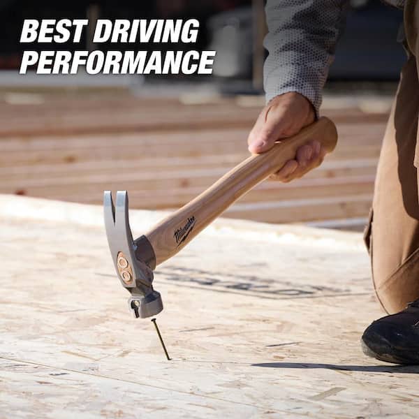 Milwaukee 23 oz. Milled Face Hickory Handle Framing Hammer 48-22