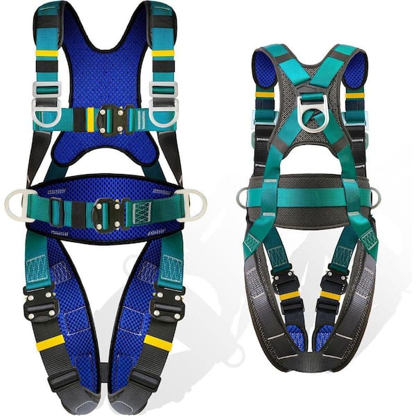 Full Body Protection Safety Harness 5 pt Adjustment Comfortable Construction Padded Quicklock Buckle OSHA ANSI Compliant