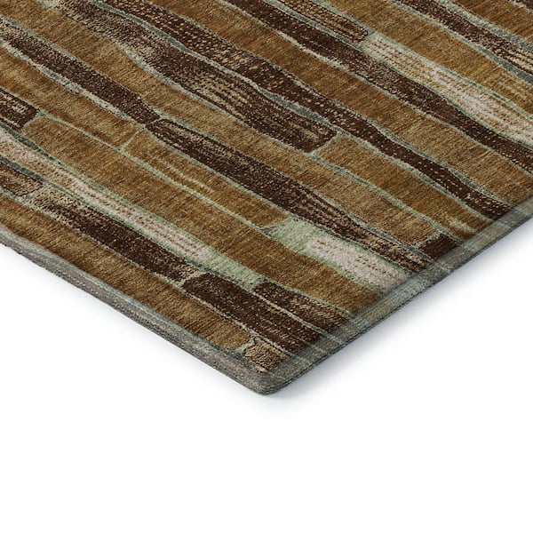 Mayfield Premium Machine Washable Abstract AMF1301 Mocha 3 ft. x 4 ft. Area Rug