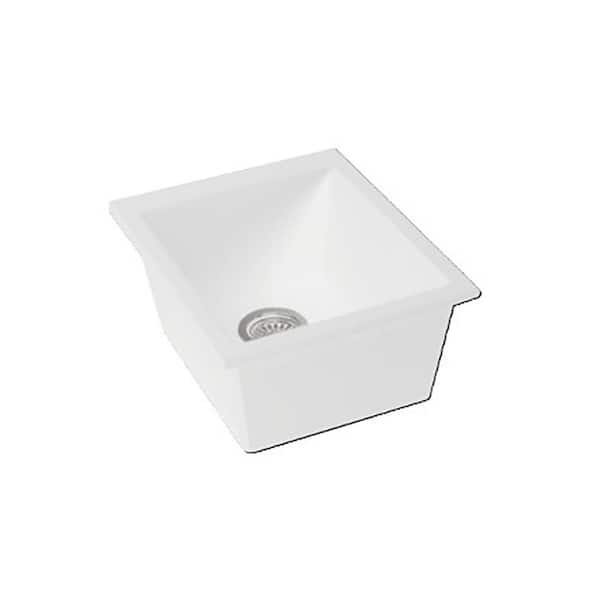 LaToscana Fireclay 16 in. Drop-In Bar Sink in White