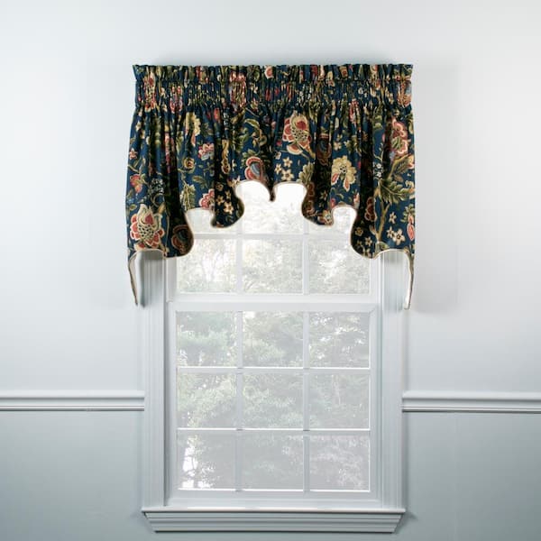 Ellis Curtain Regency 30 in. L Cotton Lined Duchess Valance in Navy ...