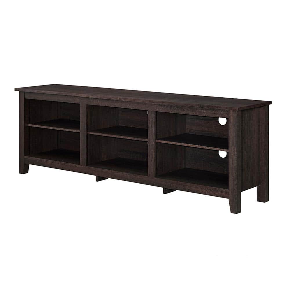 Espresso 70" MDF Wood TV Stand with Cabinet