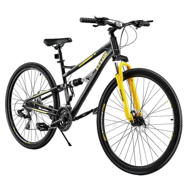 Adult Mountain Bike 29 in. MTB with Full Dual Suspension 24-Speeds Twist Shifting Comfort Saddle Dual Disc Brakes