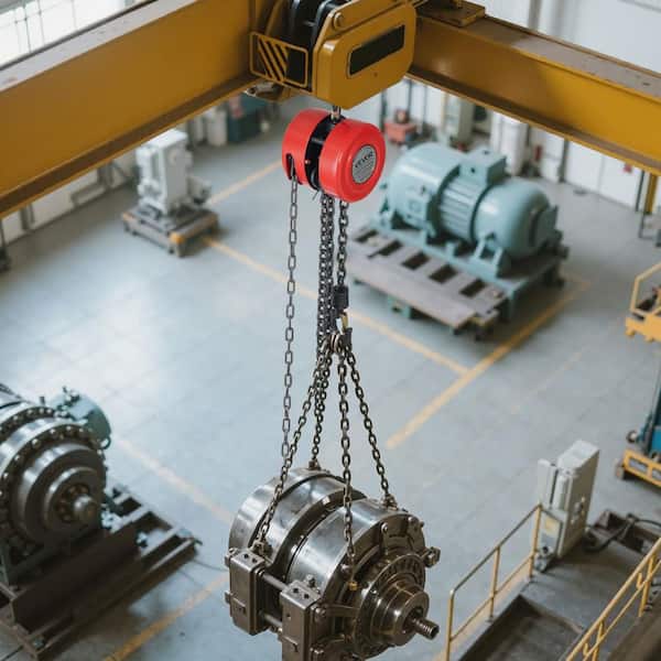 Hand Chain Hoist, 2200 lbs. Capacity, Manual Chain Block with Upgrade G70 Galvanized Chain, 20 ft. Lifting Height, Red