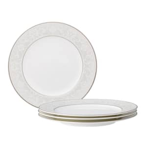 Montvale Platinum 8.5 in. White Bone China Salad Plates Set of 4