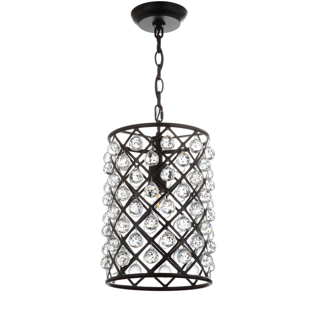 Gabrielle 10" Crystal and Bronze LED Pendant Light