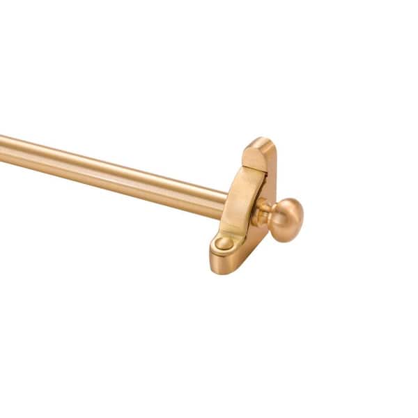 Zoroufy Heritage Collection Tubular 28.5 in. x 1/2 in. Brushed Brass Finish Stair Rod Set with Round Finial