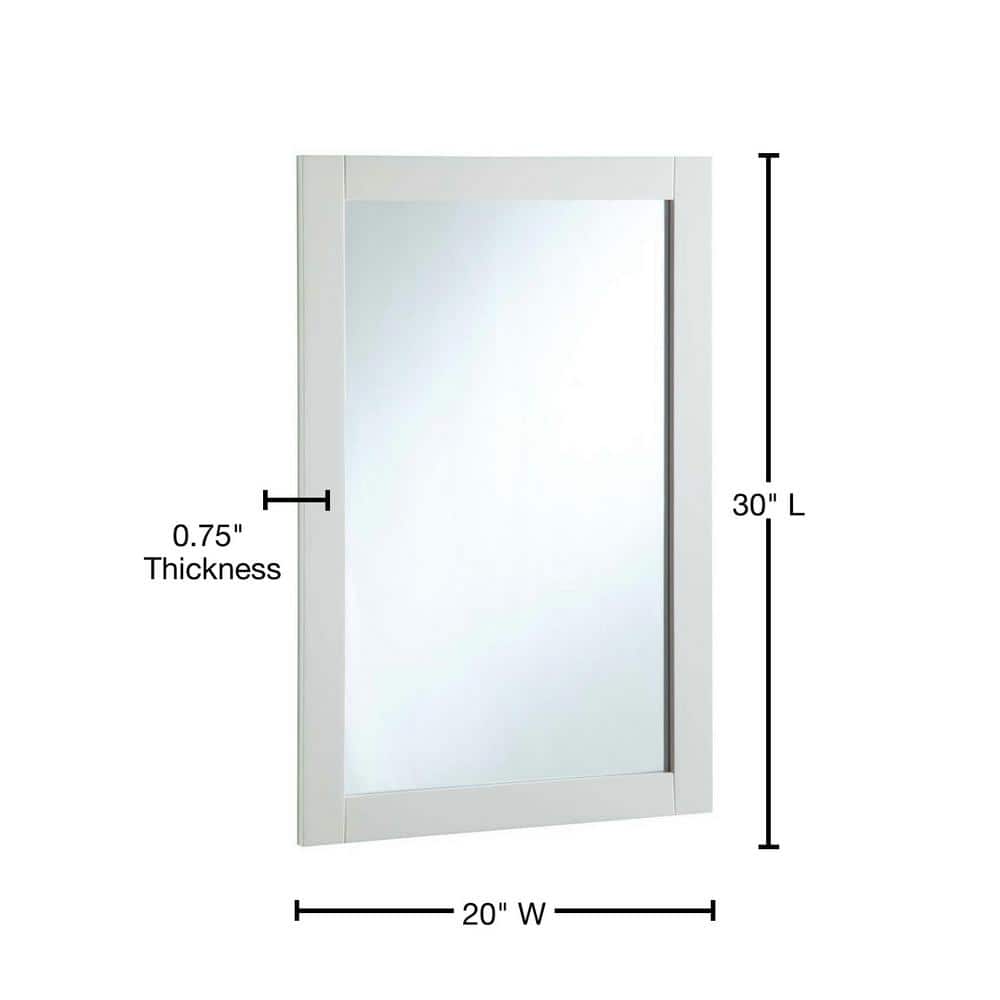 Shorewood 30-Inch White Wooden Rectangular Wall Mirror