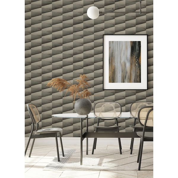 Shae Dark Grey Geo Paper Textured Non-Pasted Wallpaper Roll