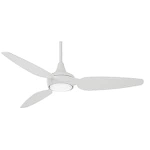 Seacrest 60 in. LED Indoor/Outdoor Flat White Smart Ceiling Fan with Light and Remote Control