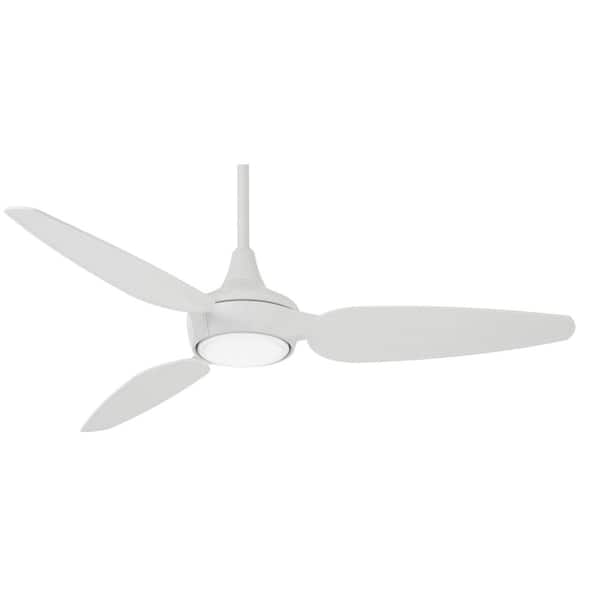 MINKA-AIRE Seacrest 60 in. LED Indoor/Outdoor Flat White Smart Ceiling Fan with Light and Remote Control