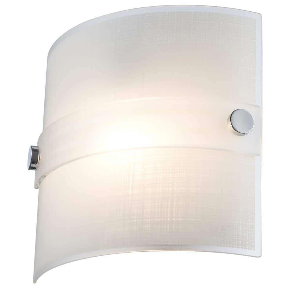 Elegant Polished Chrome 8" Dimmable Wall Sconce with Frosted Glass