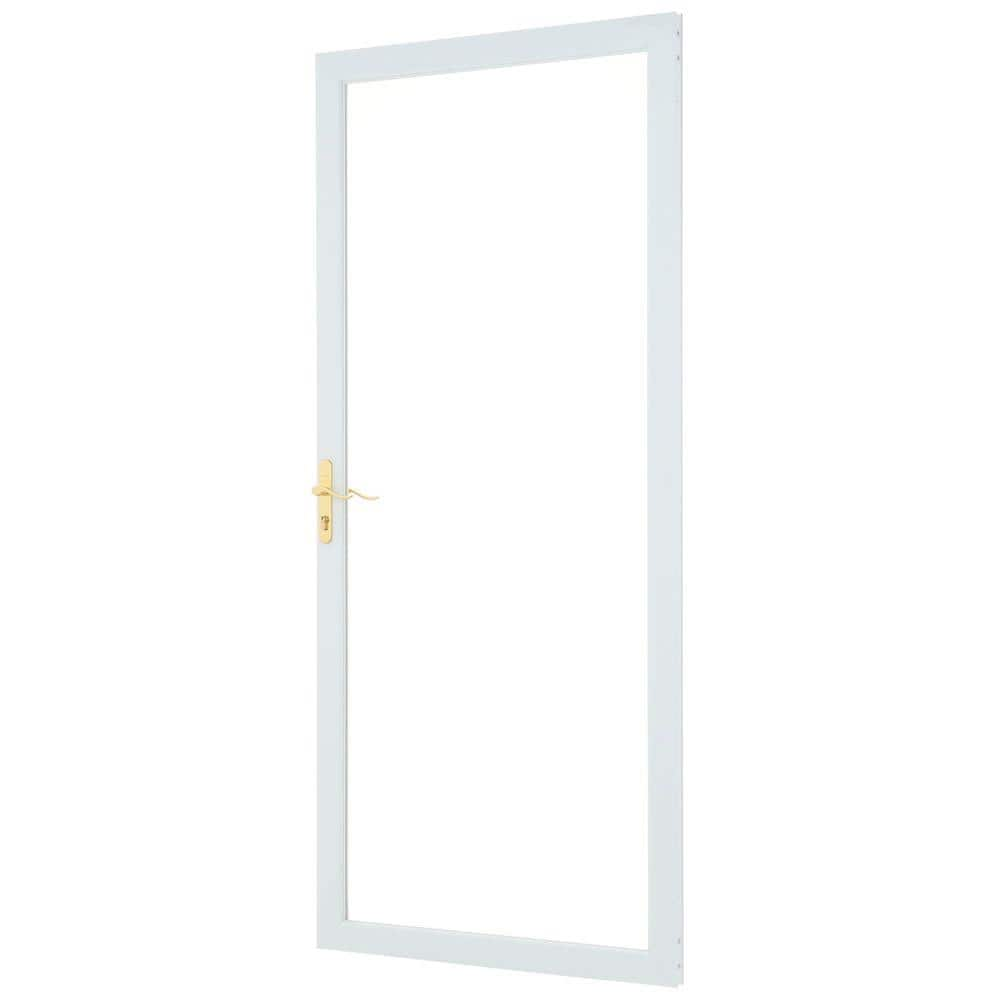 2000 Series 36 in. x 80 in. White Universal Full View Interchangeable Aluminum Storm Door with Brass Hardware -  Andersen, 21500