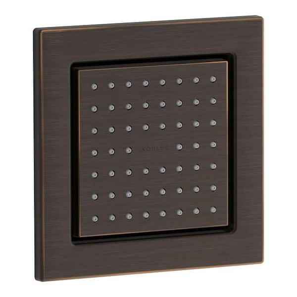 KOHLER WaterTile 4-7/8 in. Square 2.5 GPM 54-Nozzle Body Spray with Soothing Spray in Oil-Rubbed Bronze
