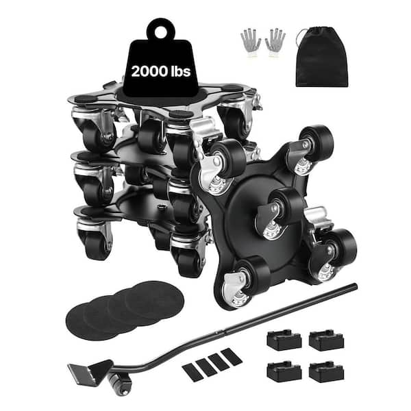 Furniture Dolly, Maximum Load 2000 lbs., Heavy Duty Furniture Movers with 5 360° Rotation Wheels, Carbon Steel Panel