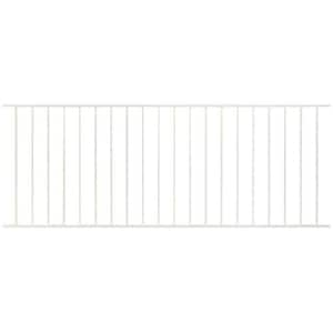 Pro Series 3 ft. H x 8 ft. W White Steel Spaced Bar Flat top Metal Fence Panel