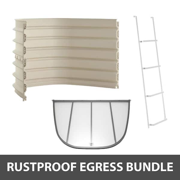 Rockwell Denali 70 in. x 39 in. x 46 in. Composite Window Well with Polycarbonate Cover and Ladder