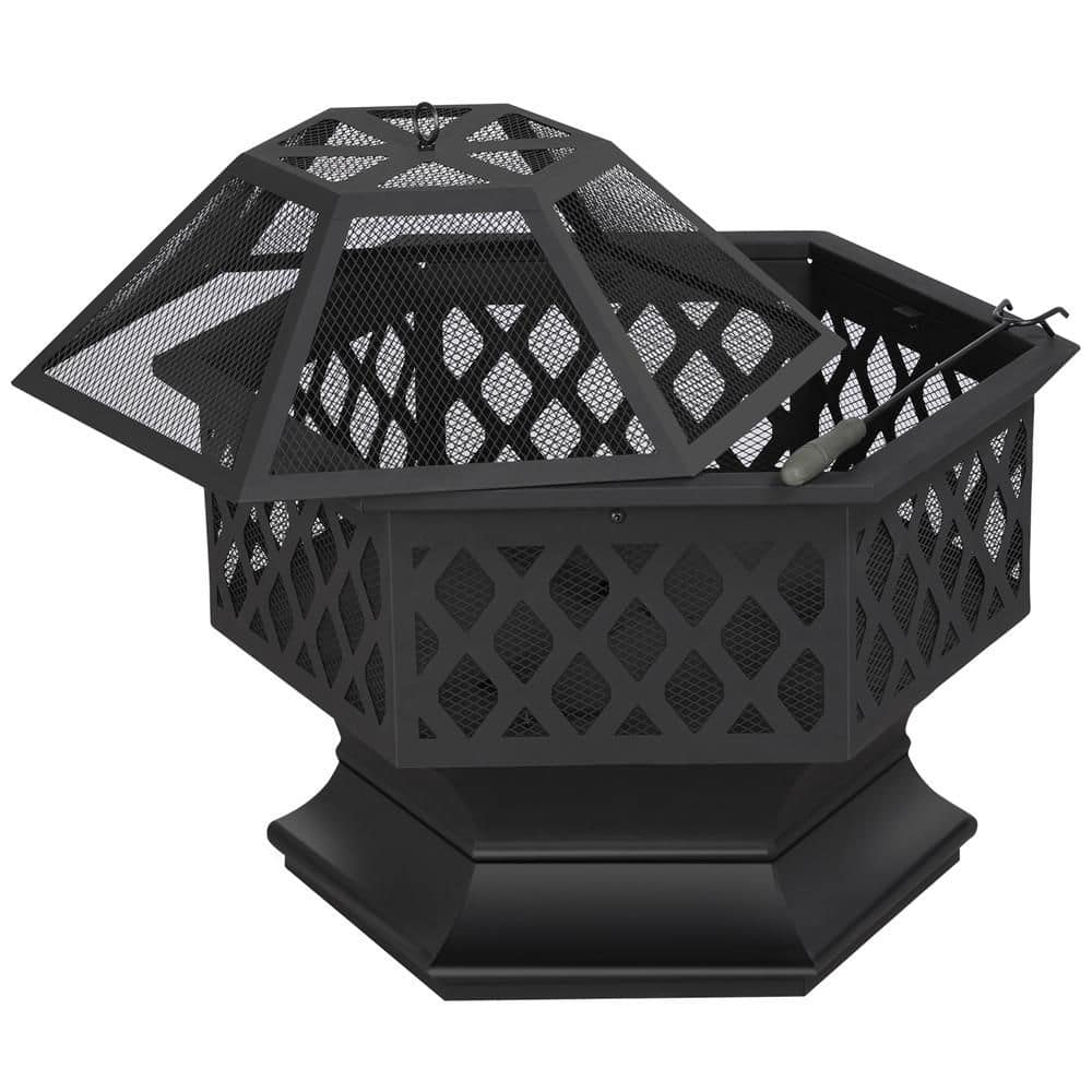 Heavy Duty Fire Pit with Mesh Poker for Outdoor Patio Backyard Camping Garden price history on PriceWatchPro