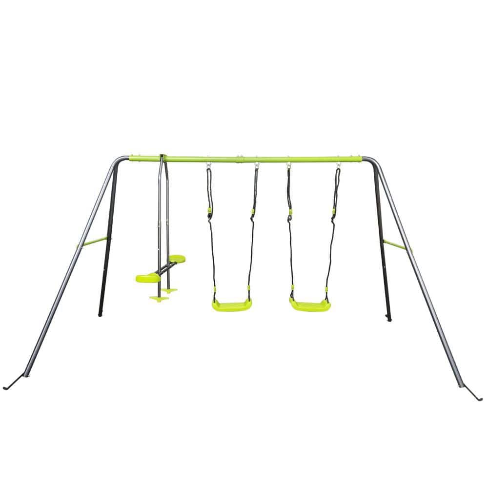 Lime Green Interesting Swingset With Plastic Safe Swing Set 440lbs For Outdoor Playground For Age 3+ ,Without Tee price history on PriceWatchPro