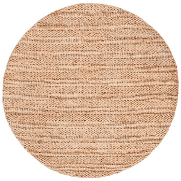 SAFAVIEH Natural Fiber Tan 6 ft. x 6 ft. Round Solid Area Rug