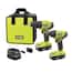 ONE+ 18V Lithium-Ion Cordless 2-Tool Combo Kit w/ Drill/Driver, Impact Driver, (2) 1.5 Ah Batteries, Charger and Bag