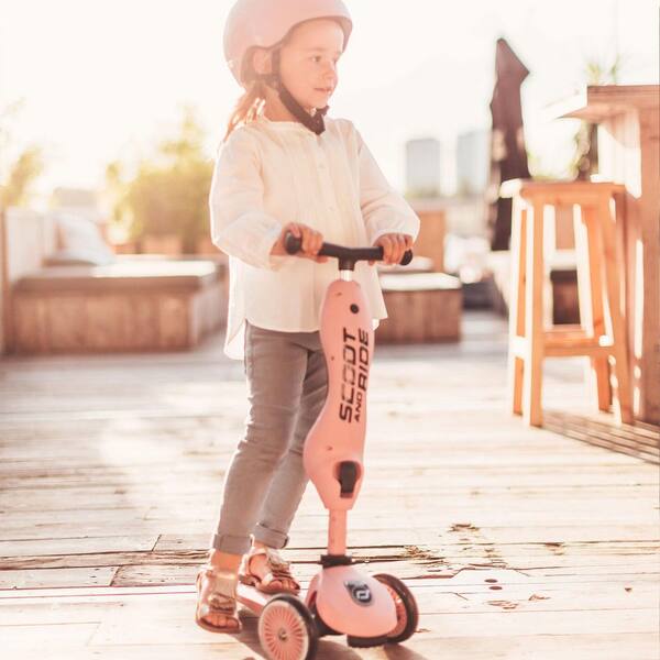 2-in-1 Ride-On & Stand Kids Scooter, Ages 1-5, Highwaykick 1, Rose