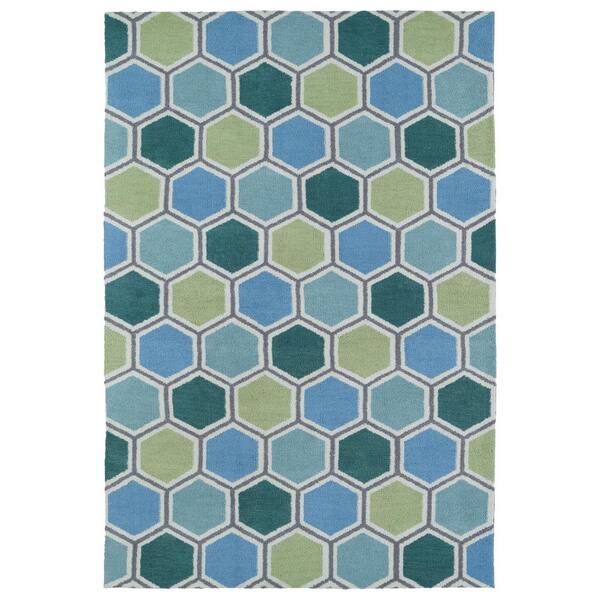 Kaleen Lily and Liam Blue 3 ft. x 5 ft. Area Rug
