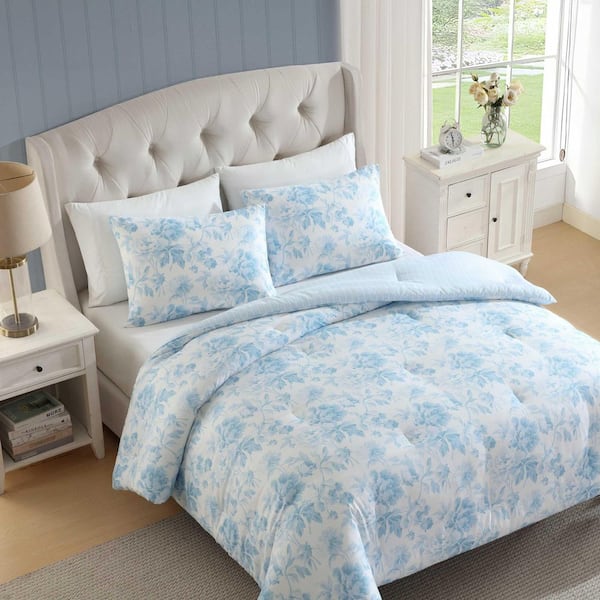 Laura Ashley Anja Textured Toile 6-Piece Chambray Blue/White