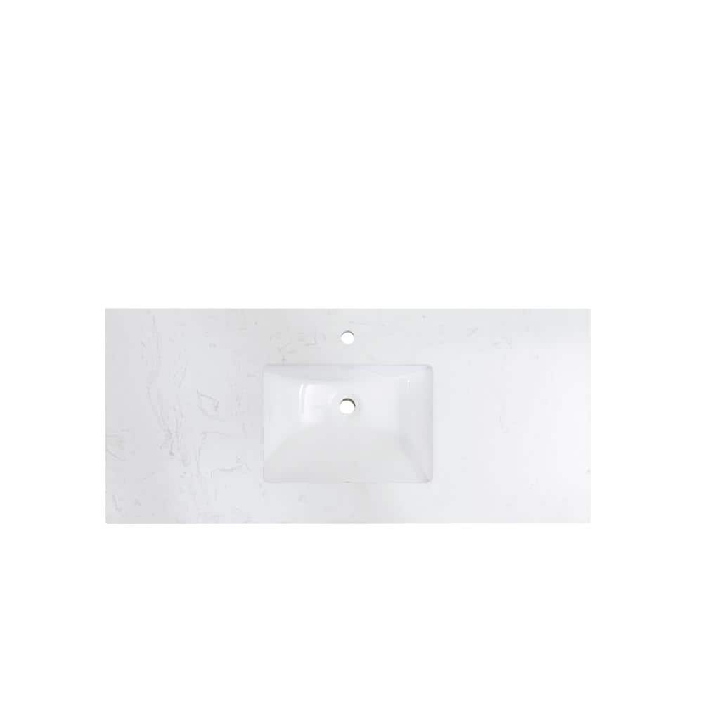 Aosta White 49" Composite Stone Vanity Top with Sink