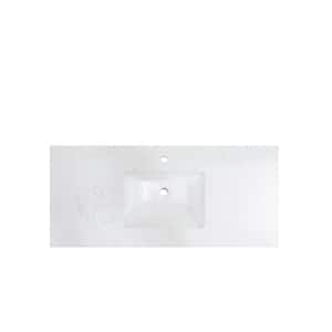 49 in. Engineered Composite Stone Single Basin Vanity Top in White with White Basin