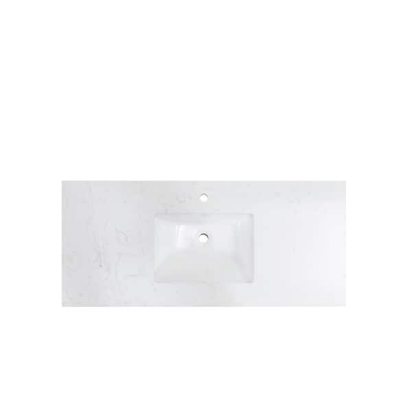 Altair 49 in. Engineered Composite Stone Single Basin Vanity Top in White with White Basin